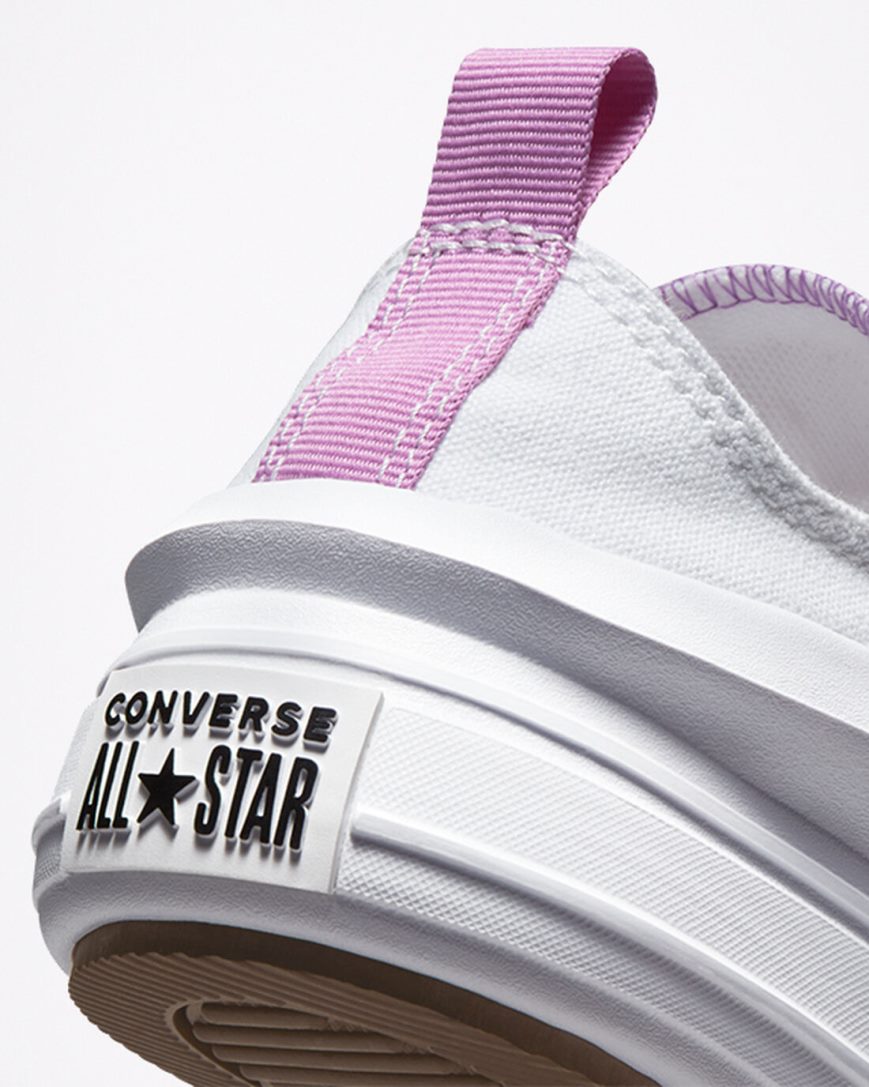 Dívčí Boty Na Platformy Converse Chuck Taylor All Star Move Nízké Bílé Fialové Bílé | CZ HGET03